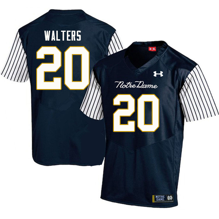 Men's NCAA Notre Dame Fighting Irish #20 Justin Walters Stitched College Under Armour Authentic Navy Alternate Football Jersey RZ10Q60RZ